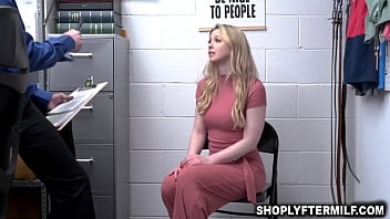Hot blonde milf shoplifter Sunny Lane enjoying that sexual punishment she receives from the pervy officer